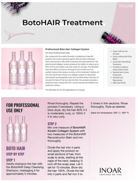 inoar boto hair keratin smoothing treatment system