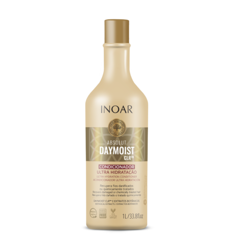 inoar absolut daymoist conditioner that softens hair with vitamin c and oils from botanical flower extracts