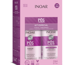 Inoar Pos progress keratin kit is used for at home-care for those who have recently had any kind of keratin smoothing treatments done to the hair