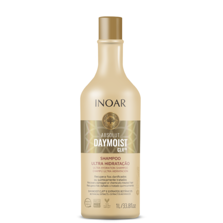 inoar absolut daymoist shampoo and conditioner with flower extract and vitamin c to keep hair hydrated and healthy