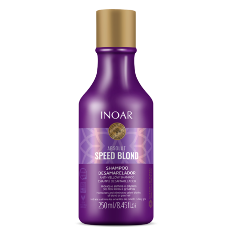 inoar absolut speed blond purple shampoo for blonde, silver, or gray hair