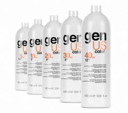 genUS hydrogen peroxide gives a huge boost to the coverage, shine and restructuring properties of genUS Color